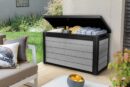 Denali 100 Gallon Resin Large Deck Box - Grey / Black