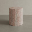 Porto Travertine Side Table, Red